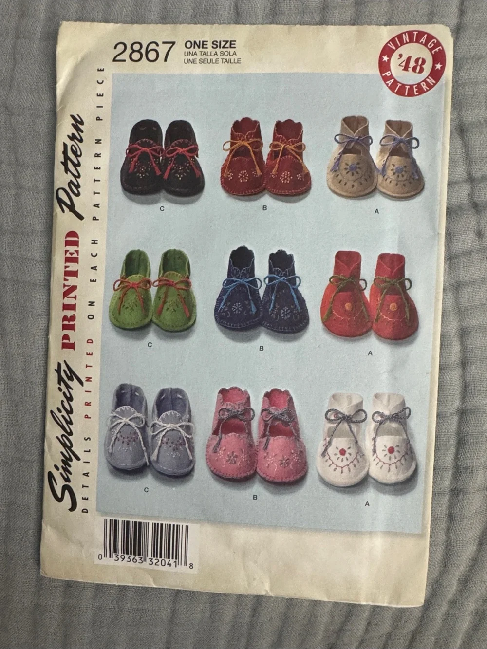 Simplicity Kids Shoes Pattern 2867